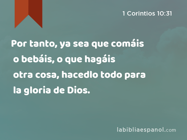 1 Coríntios 10:31: ♪ Música ♫