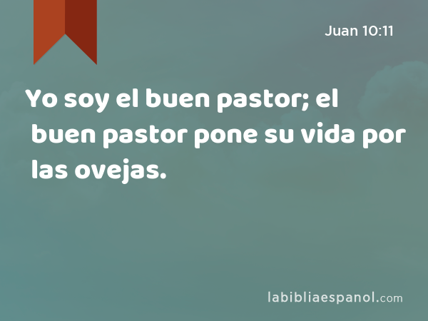 Yo soy el buen pastor; el buen pastor pone su vida por las ovejas. - Juan 10:11