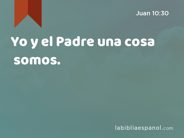 Yo y el Padre una cosa somos. - Juan 10:30