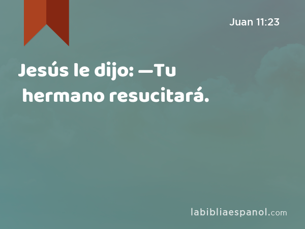 Jesús le dijo: —Tu hermano resucitará. - Juan 11:23