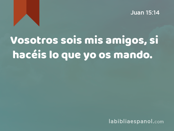 Vosotros sois mis amigos, si hacéis lo que yo os mando. - Juan 15:14