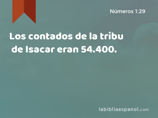 Los contados de la tribu de Isacar eran 54.400. - Números 1:29