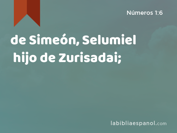 de Simeón, Selumiel hijo de Zurisadai; - Números 1:6