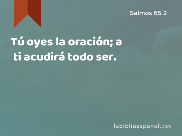 Tú oyes la oración; a ti acudirá todo ser. - Salmos 65:2