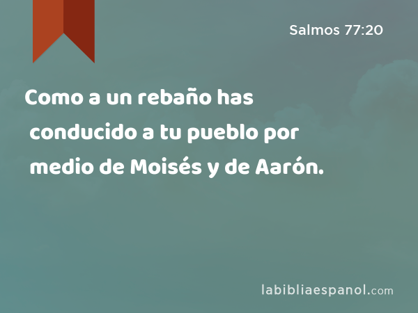 Como a un rebaño has conducido a tu pueblo por medio de Moisés y de Aarón. - Salmos 77:20